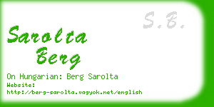 sarolta berg business card